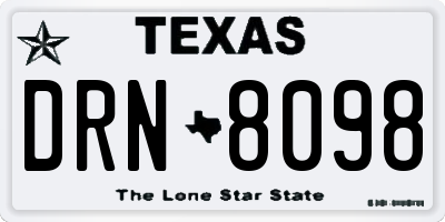 TX license plate DRN8098