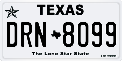 TX license plate DRN8099