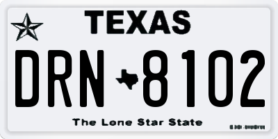 TX license plate DRN8102