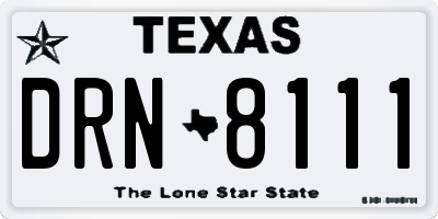 TX license plate DRN8111
