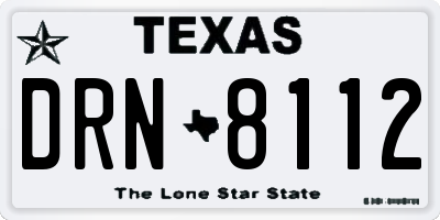 TX license plate DRN8112