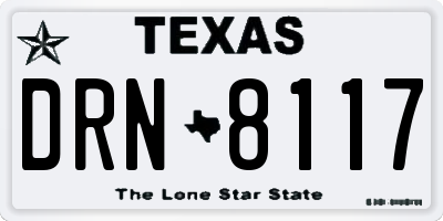TX license plate DRN8117