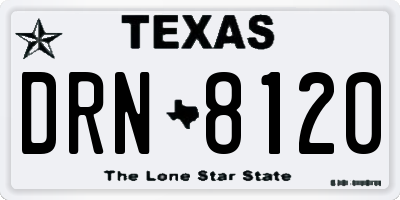 TX license plate DRN8120