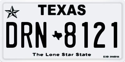 TX license plate DRN8121