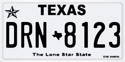 TX license plate DRN8123