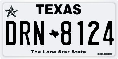 TX license plate DRN8124