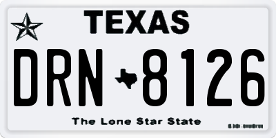 TX license plate DRN8126