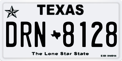TX license plate DRN8128