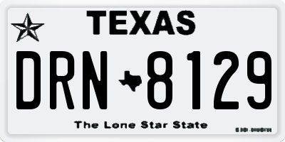 TX license plate DRN8129