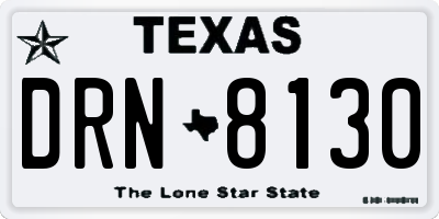 TX license plate DRN8130