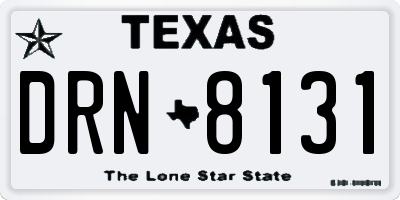 TX license plate DRN8131