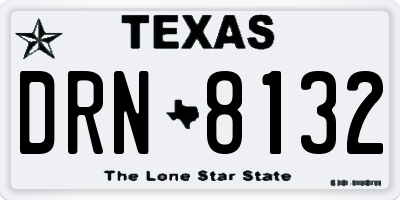 TX license plate DRN8132
