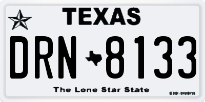 TX license plate DRN8133