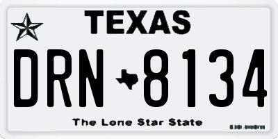 TX license plate DRN8134
