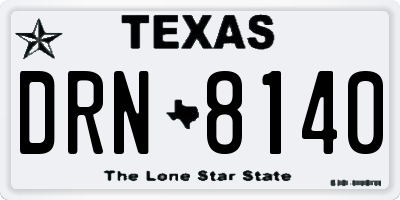 TX license plate DRN8140