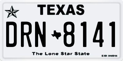 TX license plate DRN8141