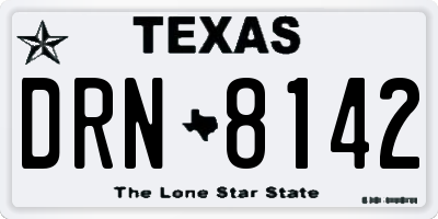 TX license plate DRN8142