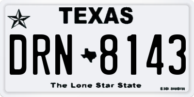 TX license plate DRN8143
