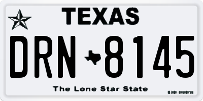 TX license plate DRN8145