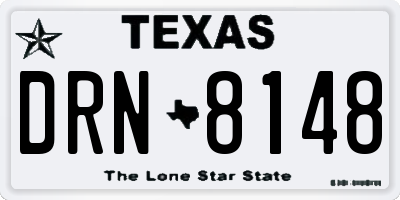 TX license plate DRN8148
