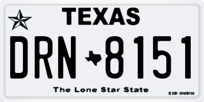 TX license plate DRN8151