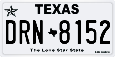 TX license plate DRN8152