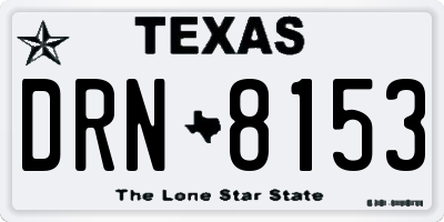 TX license plate DRN8153