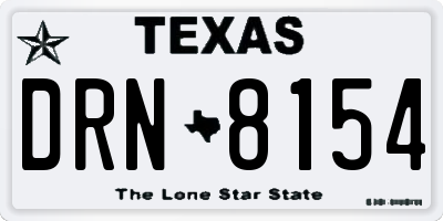 TX license plate DRN8154