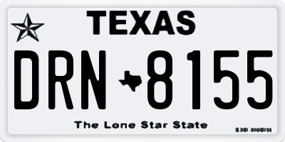 TX license plate DRN8155