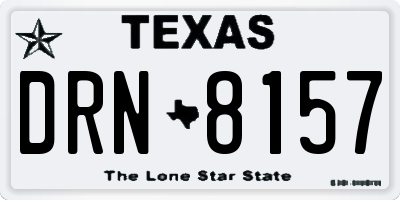 TX license plate DRN8157