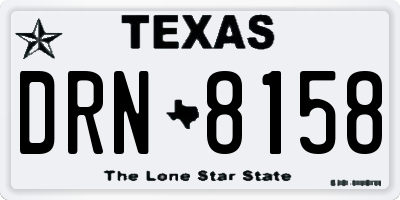 TX license plate DRN8158