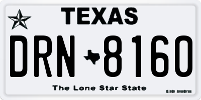 TX license plate DRN8160