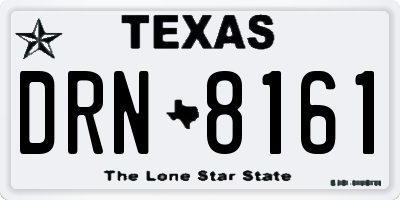TX license plate DRN8161