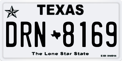 TX license plate DRN8169