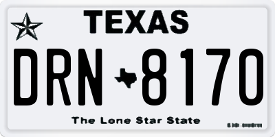 TX license plate DRN8170