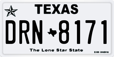 TX license plate DRN8171