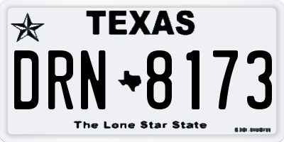 TX license plate DRN8173