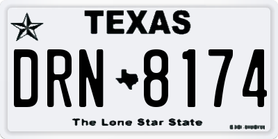 TX license plate DRN8174