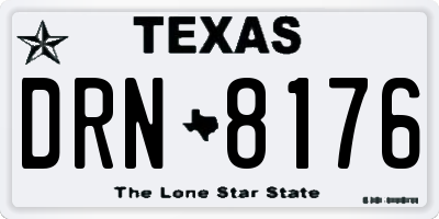 TX license plate DRN8176