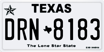 TX license plate DRN8183
