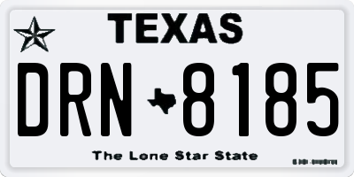 TX license plate DRN8185