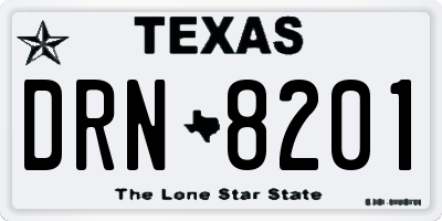 TX license plate DRN8201