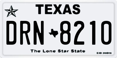 TX license plate DRN8210