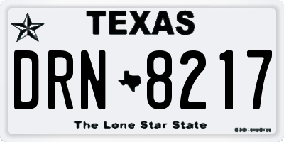 TX license plate DRN8217
