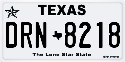 TX license plate DRN8218