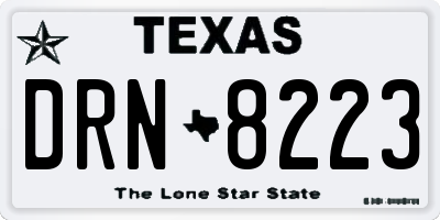 TX license plate DRN8223