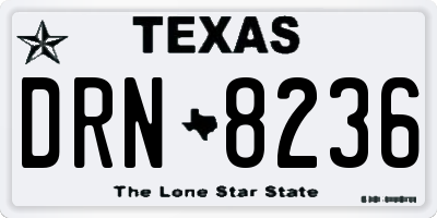 TX license plate DRN8236