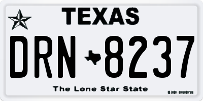 TX license plate DRN8237