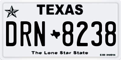 TX license plate DRN8238