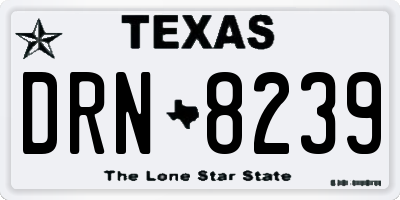 TX license plate DRN8239